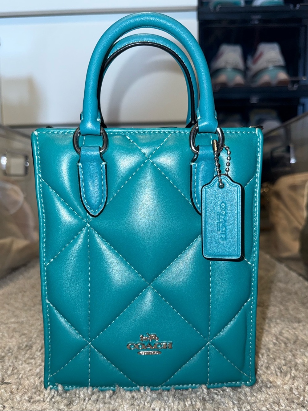 Coach North South Quilted Mini Tote